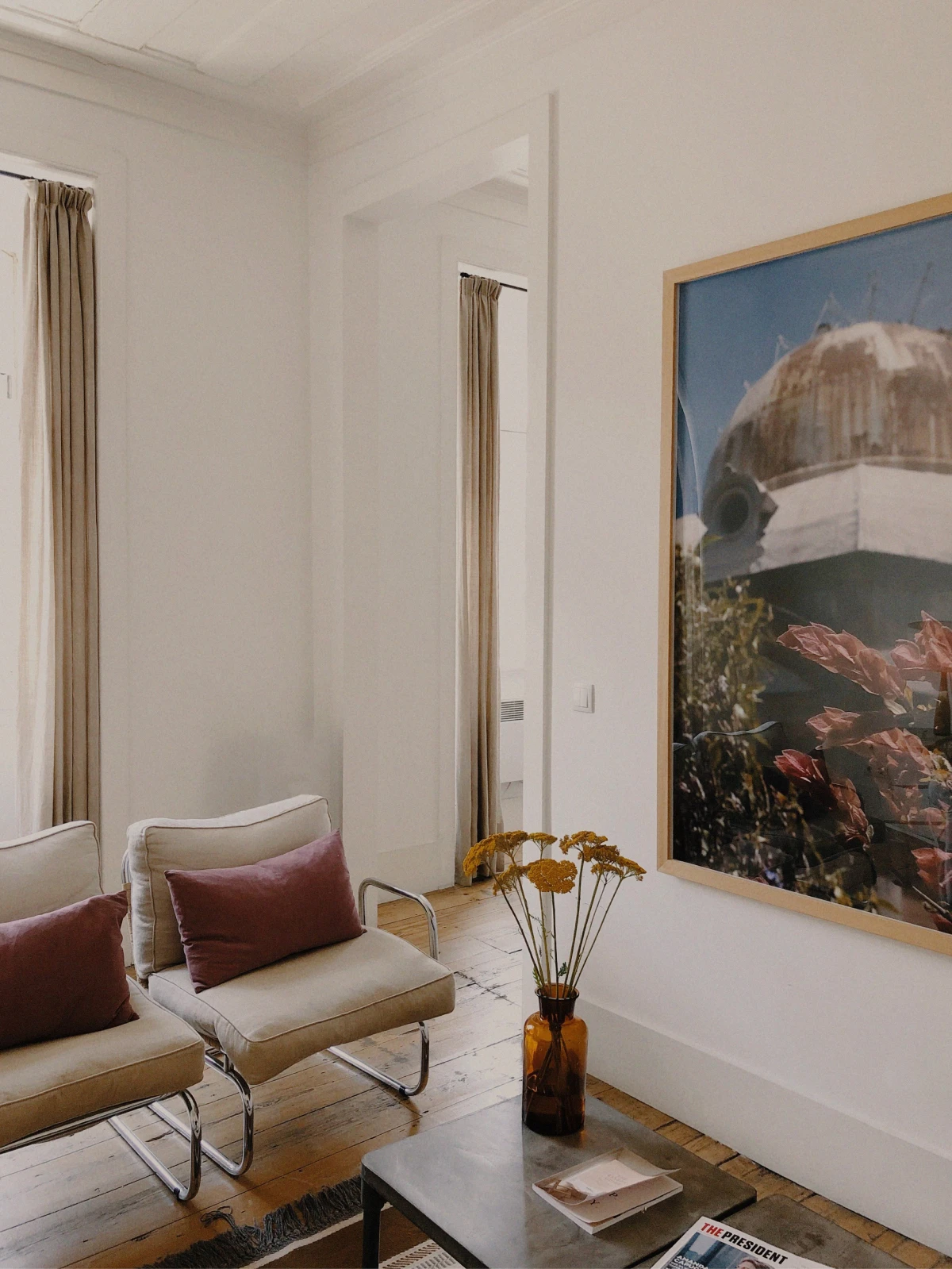 A restored apartment interior at Baixa House in Lisbon.